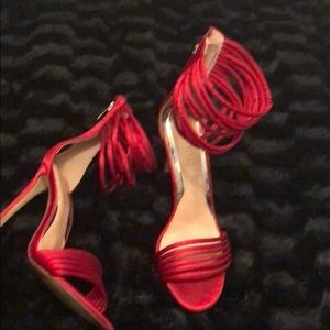 Red High Heeled Sandals